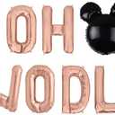 Oh Twodles 2nd Birthday Party Decorations for Themed of Mouse for Girl Boy Oh Twodles Birthday Party Supplies Decorations Set Of 12PCS Kit (Rose Gold)