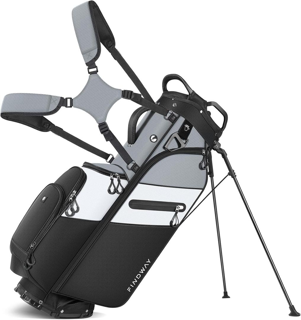 Findway Golf Stand Bag 7 Way, Lightweight Golf Bag for Men Women, Golf Club Carry Bag with Multiple Pockets, Detachable Dual Straps