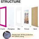 DecorUhome 8.5x11 Picture Frame, Display Pictures 6x8 with Mat or 8.5x11 without Mat, Wall & Tabletop Display Certificate Frame, Magenta, 1 Pack