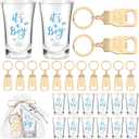 Vesici 20 Sets Baby Shower Favors for Girls Boys Acrylic Shot Glasses Gold Bottle Opener Keychains Thank You Tags and Bags for Baby Shower Party Gender Reveal Party Guests Return Gift(It's A Boy)