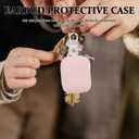 ULTECHNOVO Earbud Protective Carrying Case Portable Earbud Bag with Durable Pu Material Compact Headphone Case for in-Ear Earphones and Accessories (Pink)