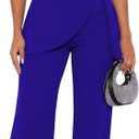 Ekaliy Women's 2 Piece Pants Suit Sexy One Shoulder Top Flare Pants Sets Elegant Jumpsuits Formal Going Out Suit (XX-Large, Blue)