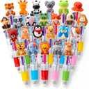 Cute Safari Animals Cartoon Gel Black Ink Pens, Random Kawaii Writing Pens, Assorted Styles Pens for School Office Home Student Kids Present (1count(pack of 48), Multicolor)
