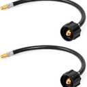 GASPRO 15 Inch RV Propane Hose with 1/4" Male Inverted, Camper Propane Hose Replacement for 2-Stage Auto Changeover Regulator, 2-Pack