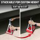 HOXWELL 6.5" X 6.5" RV Stabilizer Jack Pads with Anti-Slip Rubber Mats, Stackable Camper Jack Pads with Handles & Handy Strap, Sink-Resistant Camper Accessories for RV Stabilization, 4 Pack, Red