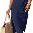 ANRABESS Women's 2025 Summer Maxi Tshirt Dress Short Sleeve Crewneck Tie Waist Casual Slim Fit Slit Spring Long Beach Dresses (Medium)