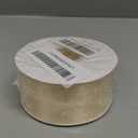 Cream Double Face Satin Ribbon 1-1/2 Inch x 25 Yards, Polyester Decorative Ribbon for Wedding Decor, Hair Bows, Gift Wrapping, Floral Arrangements, Sewing and Crafts