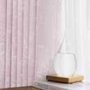 Pink Floral Jacquard Blackout Curtains for Girls Room, Blush Pink Nursery Curtains 84 Inches Long, Chenille Living Room Darkening Thermal Insulated Window Curtains, Grommet Drapes 2 Panels, Size: 52"W x 84"L