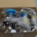 Maxcheck 6 Set 16 oz Plastic Long Neck Bottles with Rainbow Pourer and Caps Plastic Juice Pour Bottles with Stainless Steel Pourer Tapered Spout Syrup Pourers for Juice Store