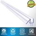 2-Pack Butecare Frameless Shower Door Bottom Seal for Glass Doors Stop Shower Leaks and Create a Water Barrier (3/8 x 39)