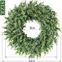 24" Real Touch Artificial Eucalyptus Wreath for Front Door - Fake Greenery Wreath with Realistic Feel, Faux Plant Wreath for Front Door Wall Windows Farmhouse Home Decor