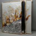 Framed Modern Luxury Large Gold Wall Art for Living Room, Set of 3 Piece Contemporary Paintings Artwork for Walls, Big Size Prints with Gold Frame, Pictures for Hallway, Office Wall Decor 24x36 Inch