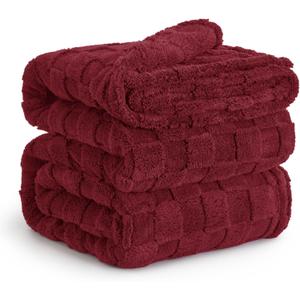 Bedsure GentleSoft Blankets Queen Size for Bed - Super Soft Cozy Blanket for Women Men Girls, Large Fuzzy Fleece Throw for Bedroom Decor, Red, 90x90 Inches