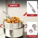 10QT Aluminum Fish Fryer Pot | Lid | Tong | Basket | Thermometer