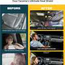 Trumgeta Custom Fit Windshield Sun Shade Fit for Toyota Tacoma 2024 2025 2026, Complete Light & UV Blocking Foldable Sunshade 4th Gen Tacoma Accessories