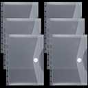 6 Pack 9 Disc Planner Pockets 7 x 9.25 Inches Medium Size Discbound Notebook Dividers Planner Inserts Envelopes Pocket for School Office Home Work Organizer