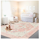 Istana 9x12 Area Rug - Pink 9 x 12 Area Rugs for Living Room - Foldable 9x12 Rugs for Bedroom - Stain Resistant Washable Rug - Eco-Friendly Area Rugs Living Room