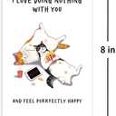 10 x Leinessy Cat Valentine's Day Card for Boyfriend, I Love Doing Nothing with You, Adorable Anniversary Card for Her Him (05)