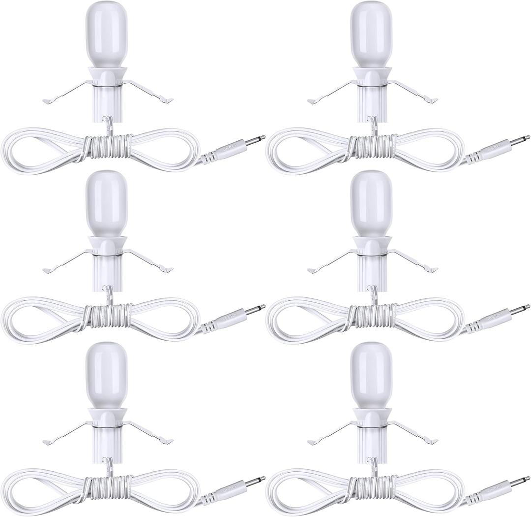 Meonum 6PCS Christmas Village Light Compatible with Department 56 Christmas Building and Accessory Craft Village House Lighting System, Christmas String Lights Decoration for Xmas Village House