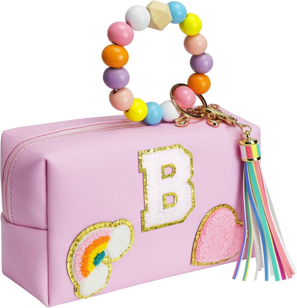 Birthday Gifts for Kids 4 5 6 7 8 9 10 11 12 year Old, Girl gifts Skin Care, Letter Pouch Cosmetic Toiletry Bag, Personalized Gift for Girl, Gift Bags (Medium)