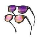 AEANU kids Polarized Sunglasses for pre-teens – Color Mirror Lenses with UV400 Protection – Lightweight Matte round Frame for cycling, Beach Days & Everyday Outdoor Use (2Pack - Purple/Pink)
