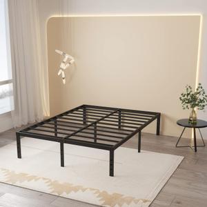 Maenizi California King Bed Frames, 16 Inch Heavy Duty Metal Platform Support Up to 3000 lbs with Steel Slat, No Box Spring Needed, Easy Assembly, Noise Free, Black
