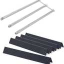 QuliMetal 24.5" Flavorizer Bars & SUS304 34.5" Grill Burners for Weber Genesis 300 Series – Fits E310, E320, S310, S320 (Side Control Panels), Replaces Weber 7540, 67722, 67820