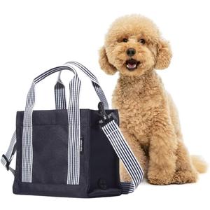 Dog Walking Bag Crossbody Tote and Dog Treat Pouch with Built-in Poop Bag Dispenser (Navy)
