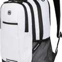 SWISSGEAR Cecil 18-Inch Laptop Backpack Fits 16-Inch Laptop, Travel Daypack with Organizer Pockets, Water Bottle Holders & Padded Straps White