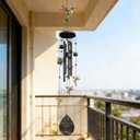Hummingbird Wind Chimes Outdoor Durable Black Metal Windchimes Garden Patio Decor Hummingbirds Gifts for Women/Men, Garden/Yard Decor, Memorial/Birthday Gifts for Grandma/Mom, Birds Chimes for Outside