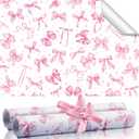 BBTO 20 Sheet Pink Bow Scented Drawer Liners for Dressers 15.8" x 22" Bow Fragrant Cabinet Drawer Liners Non Adhesive Pink Paper Mats for Home Closet Shelf Summer Party Supplies