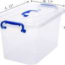 6-Pack Clear Storage Box 7 Quart, Plastic Storage Latch Bins with Handle 6.5 Liter