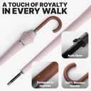 Royal Walk Windproof Umbrella Black Large 54 Inch Automatic Open for 2 Persons Stormproof for Men Women Classic Wooden Handle Lightweight Waterproof Durable Strong 16 Ribs Golf Unisex 120cm (Beige), XL