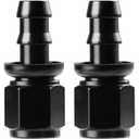 Ucreative 6AN Straight Push Lock Hose Fitting End Black 4PCS