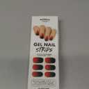 MOYOU LONDON Semi Cured Gel Nail Strips - 20 Pcs. Waterproof Gel Nail Wraps, Cures in Sunlight or UV/LED Lamp, Lasts Up to 2+ Weeks, Stretchable, Easy to Apply & Remove, Vegan & Cruelty-Free Black/Red Gradient/ Glossy Pack of 5