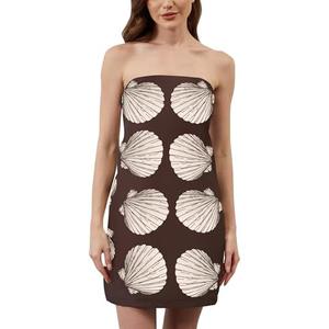 ACCPUR Women's Strapless Tube Mini Dress 2025 Summer Casual Boho Floral Print Sleeveless Going Out Beach Vacation Short Dress, S
