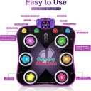 Flooyes Dance Mat Toys for 3-12 Year Old Kids, Electronic Dance Pad with Light-up 6-Button Wireless Bluetooth, Music Dance with 5 Game Modes, Birthday Toys Gifts for 3 4 5 6 7 8 9 10+ Year Old Girls