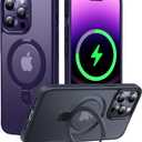 CASEKOO Designed for iPhone 14 Pro Max Case with Magnetic Invisible Stand [Military Drop Protection] [Compatible with MagSafe] Shockproof Slim Translucent Matte Promax Case 6.7 Inch, Purple
