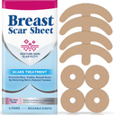 Silicone Scar Sheets for Breast, Silicone Scar Tape, Reusable and Effective Breast Silicone Scar Sheets, 4 Pairs