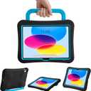 Kids Case for iPad (A16) 11th/10th Gen 10.9'' 2025/2022, Light Weight Heavy Duty/Shockproof/Drop Proof with Handle,Child Friendly case for iPad 11/10th (Black Blue)