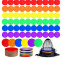 Haull Spot Markers Floor Spots with Bag Non Slip Vinyl Poly Dots for Gym Floor Basketball Football Soccer Sports Speed Agility Training Gym Dance Classroom 4.72inch 60 Pack