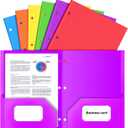 2 x 6 Pack Folders with Pockets 3 Hole Punched, 2 Pocket Folders, 3 Ring Binder