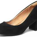 mysoft Women's Pumps Low Chunky Block Heel Round Toe Comfortable Dress Shoes 9,5