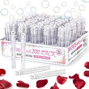 121 Pack Mini Bubble Wands, White Bubble Stick Toy Bulk for Wedding Supplies, Anniversaries, Valentine's Day Gift, Celebrations, Wedding Send Off, Party Favor for Couple, Guests, Kid, Boy and Girl