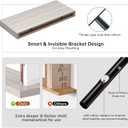 Floating Shelves - Rustic Grey Storage Shelf Set of 2 - 16 Inch Wall Mounted Shelves for Wall Decor & Storage - Wooden Shelves with Invisible Brackets for Living Room, Bedroom, Kitchen, Farmhouse