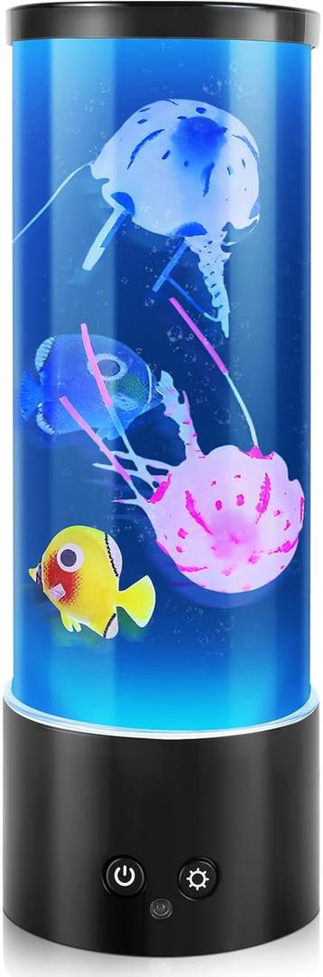 Terigol-X Jellyfish Lamp, Table Lamp Jelly Fish Tank for Room Decor, Night Light for Relaxation and Sleep, Valentines Day Gifts for Women, Girls, Kids and Men