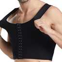 Fhspw Mens Compression Corset Vest Workout Fajas para Hombres Back Support Gynecomastia Shapewear Tops L