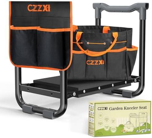 CZZXI Garden Kneeler and Seat, Wider and Thicker Kneeling Pad Heavy Duty Gardening Stool with Gardening Tool Pouch and Bag, Garden Bench/Chair Gifts for Women, Seniors