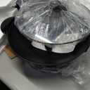 Aroma Housewares AEW-306 Electric Wok with Tempered Glass Lid Easy Clean Nonstick, Cooking Chopsticks, Tempura and Steaming Racks, Professional Model, Black