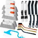 Window Track Cleaner Tools Set - 14 Pcs Window Groove Cleaning Brush Kit, Crevice Cleaning Brush for Sliding Door, Shutter, Sill, Tile Lines, Sink